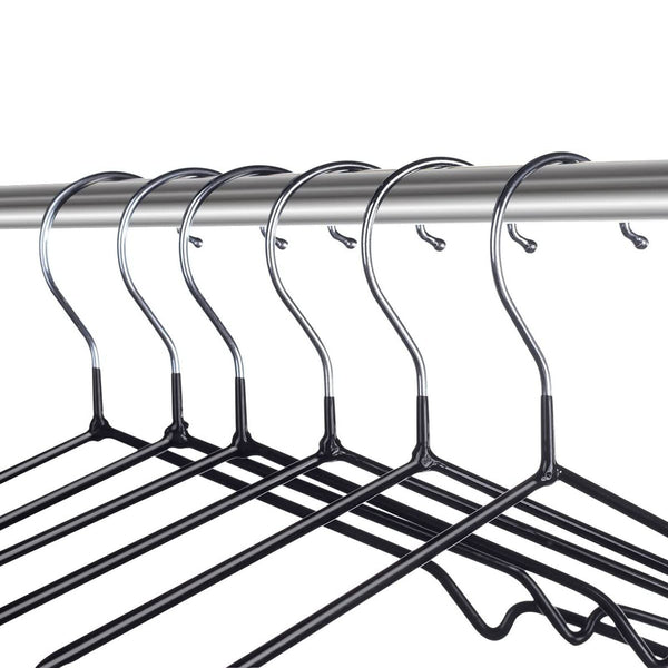 10X Metal Clothes Hangers Non Anti Slip Rubber Coated Wire Suit Coat Hanger