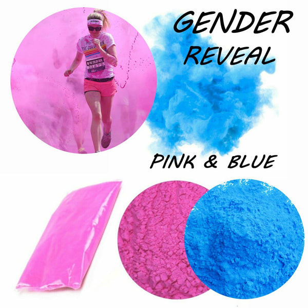 Pink & Blue 25gm Colour Run Holi Powder Gender Reveal Kids Party Decorations