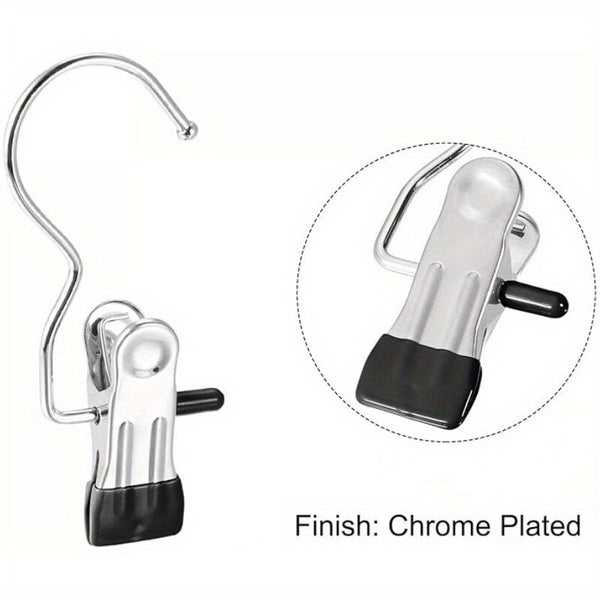 30pcs Stainless Steel Laundry Hooks with Clips | Boot Hanger Clips for Jeans, Hats & Socks
