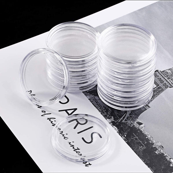 40X 40.8mm Coin Holder Capsules Box Storage Clear Round Display Coin Cases Round