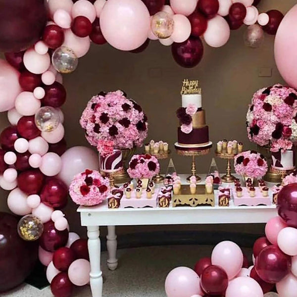 110PCS Wine Red Balloon Garland Arch Kit Birthday Wedding Party Decorations