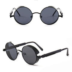 Round Polarized Vintage Steampunk Sunglasses for Men Women Retro Sun Glasses Hot