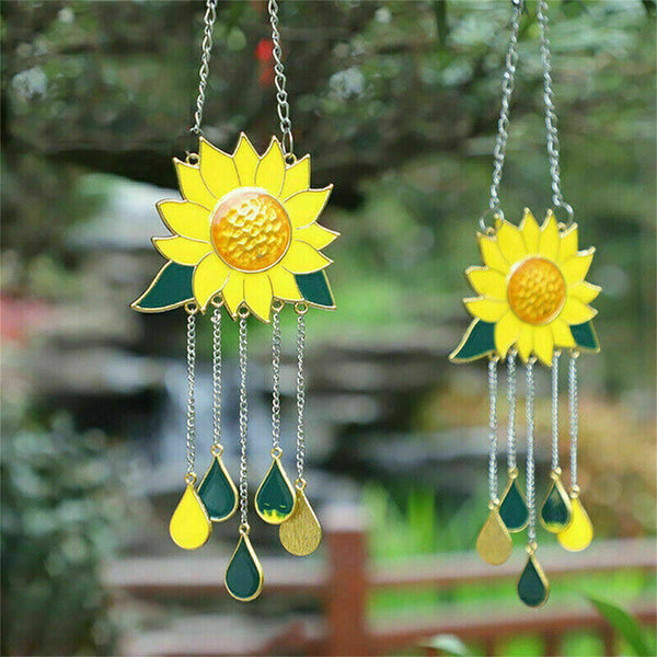 Sunflower Wind Chimes Outdoor Yard Garden Decoration Ornament Hanging SunCatcher