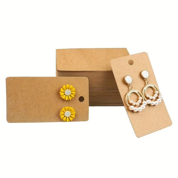 300PCS Kraft Paper Earring Cards Jewelry Display Holder Tags