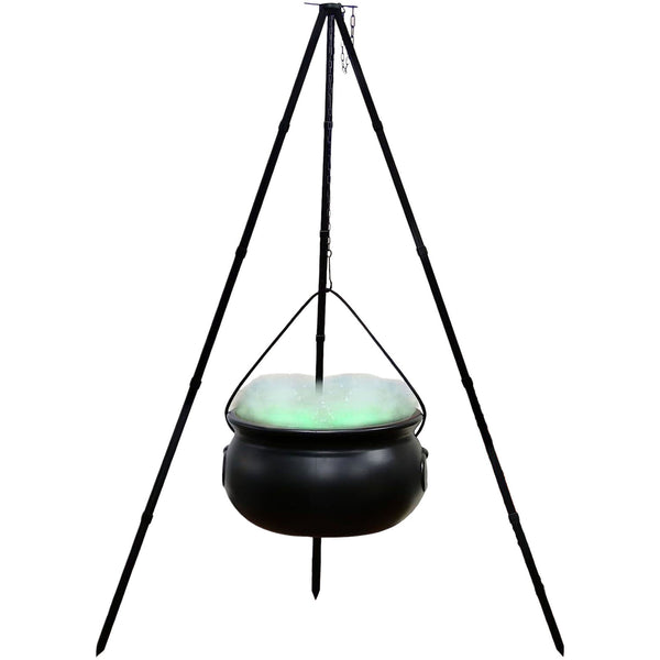 Halloween Decor Outdoor - Large Witches Cauldron on Tripod with Light Home Decor