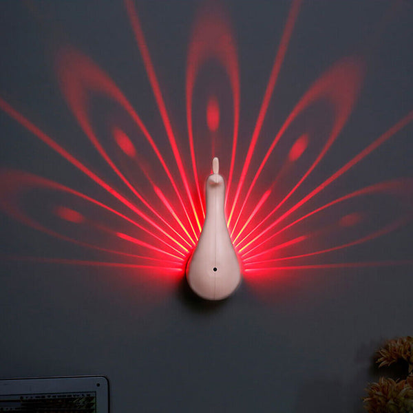 LED Home Decor wall lamp Peacock Projection Lamp Remote Control Night Light