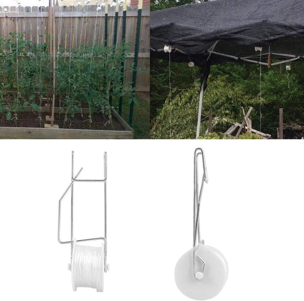 18PCS Tomato Trellis Roller Hook Support Twine Spool Plant Hanger