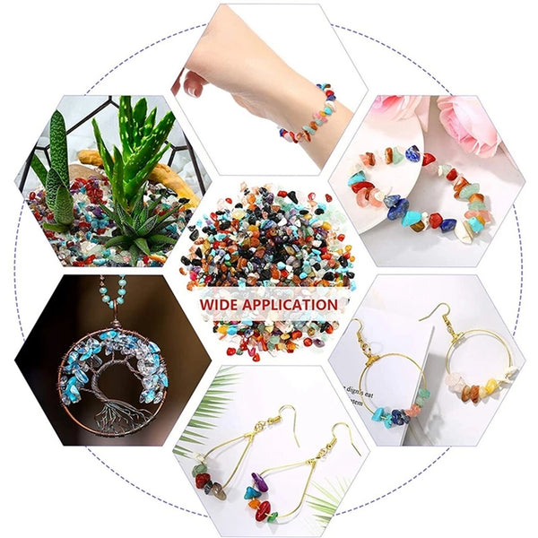 2 Sets Natural Gemstone Crystal Chips Tumbled Stones Chakra Healing Collection