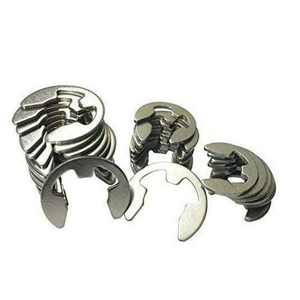 400PCS Stainless Steel E Clips C Circlip Kit Retaining Ring Assorted 1.5 - 10mm
