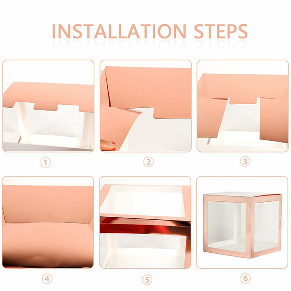 4PCS Baby Balloon Box Clear Cube Boxes Baby Shower Birthday Party Decorations
