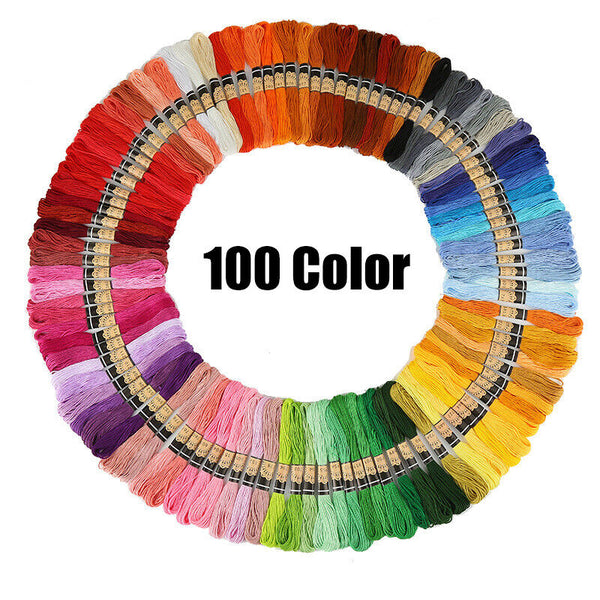 100 Colour Egyptian Cotton Embroidery Cross Stitch Set Thread Floss Hand Skeins