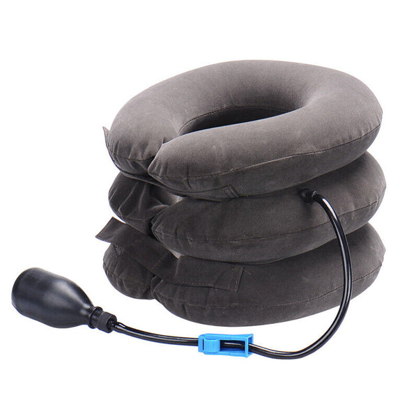 Air Inflatable Neck Pillow Head Cervical Traction Support Stretcher Pain Relief