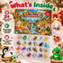 Fidget advent calendar for kids with 24 mini 3D printed animal toys in a tray beside the countdown box