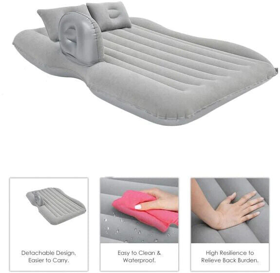 CAR TRAVEL INFLATABLE CAR BED MATTRESS WITH TWO AIR PILLOWS PORTABLE AIR PUMP