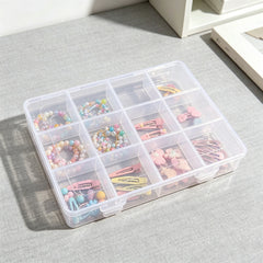 2PCS 12 Compartment Clear Storage Box Bead Jewelry Craft Organizer Container