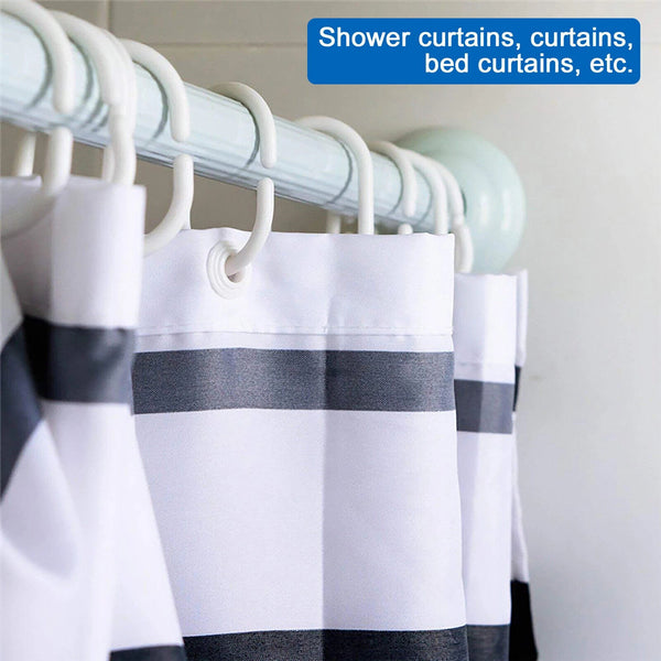 36 pcs Hooks Liner Bathroom Bathroom Shower Curtain White Hooks Rings Plastic AU