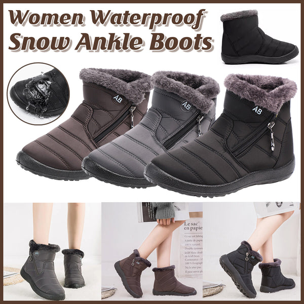 Winter Snow Boots Warm Fur Lined Ankle Boots Non Slip Casual Shoes for Men Women