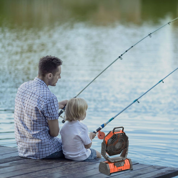 20000mAh Portable Camping Fan Hanging With LED Light Tent Fans USB Rechargeable