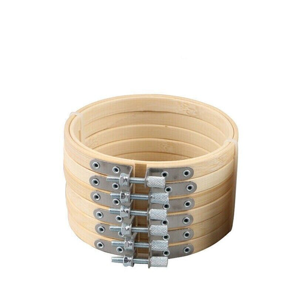 10PCS Bamboo Embroidery Hoops Ring Sewing Frame Cross Stitch Craft Wedding Xmas