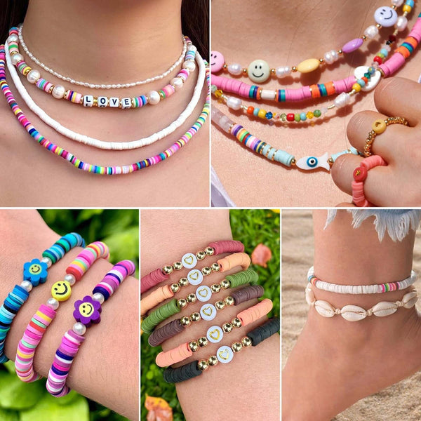 6400 Pack 6mm Polymer Clay Beads – Multicolor Flat Round Spacer Beads for DIY Bracelet and Jewelry Making