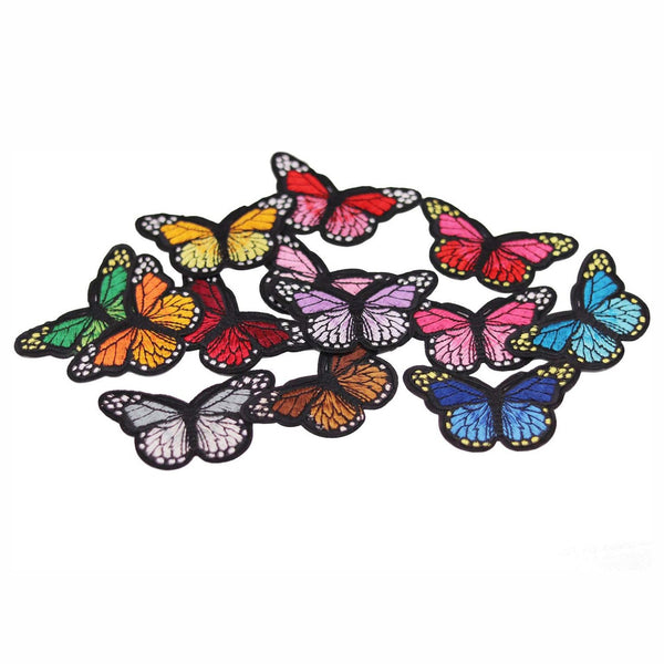 60X Colourful Butterfly Applique Lace Trims Sewing Embroidery Craft Patch Sew AU