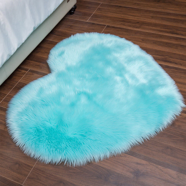Lovely Bedroom Area Anti-Skid Carpet Rugs Fluffy Heart Floor Mat Rug Shaggy