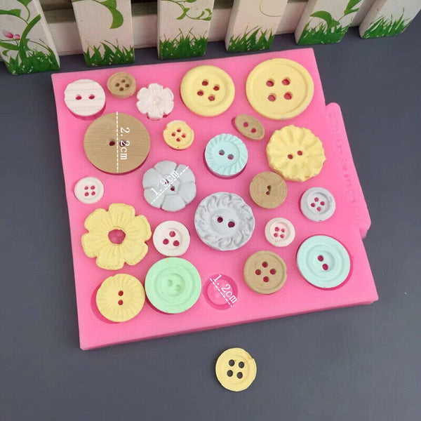 Chocolate Baking Fondant Mould Buttons Silicone Sugarcraft Mold Cake Decorating