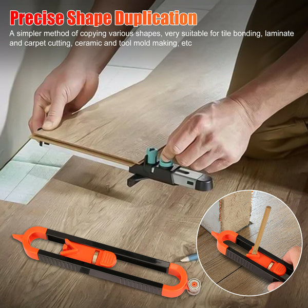 2X Profile Scribing Ruler Contour Gauge with Lock Precise Woodworking Edge Corner