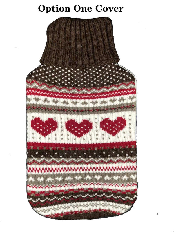 2L Hot Water Bottle Winter Warm Natural Rubber Bag Relaxing Warmer and COVER