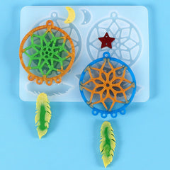 Silicone Dream Catcher Resin Epoxy Mold Feather Keychain Mould DIY Craft 132PCS