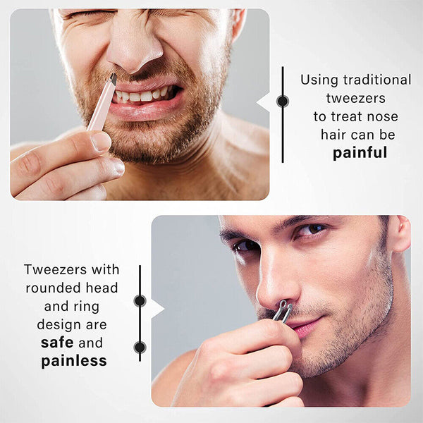 Nasal Cleaning Trimmer Round Tip Stainless Steel Nose Hair Trimming Tweezers