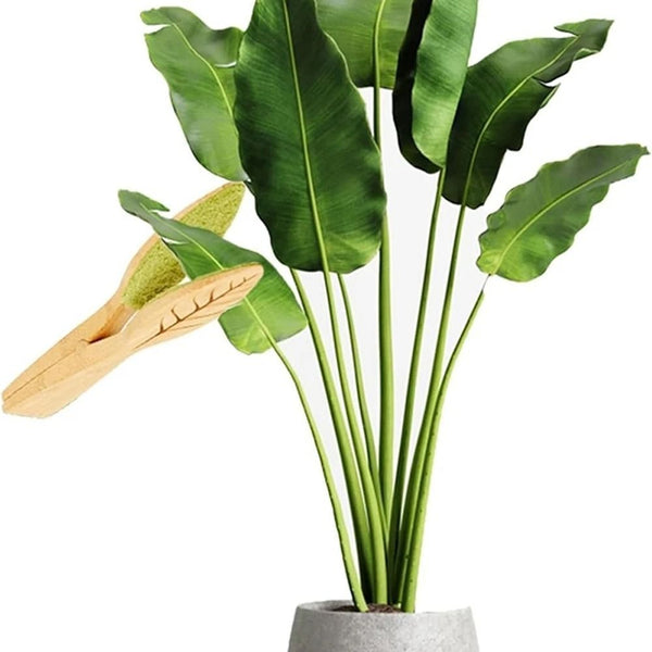 2PCS Wooden Plant Leaf Cleaning Tongs Indoor Plant Leaf Dust Cleaner 25CM