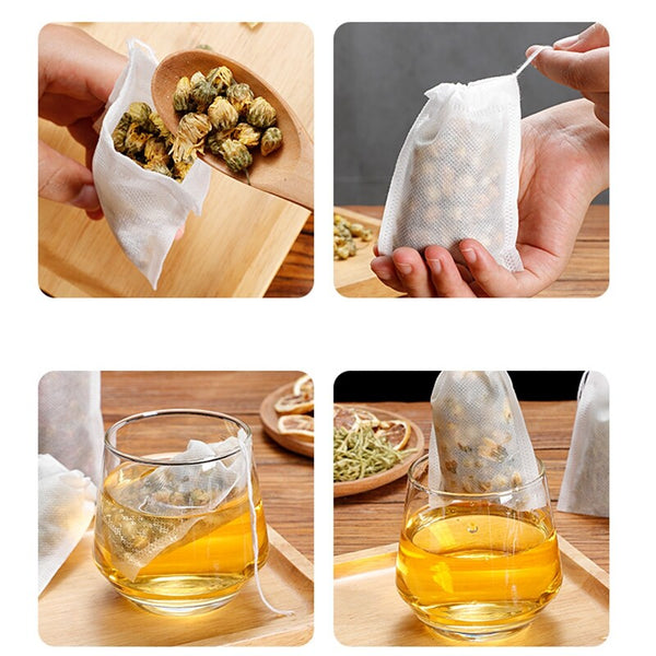 500X Empty Teabags String Heat Seal Filter Paper Herb Loose Tea Bags 3 Sizes AU