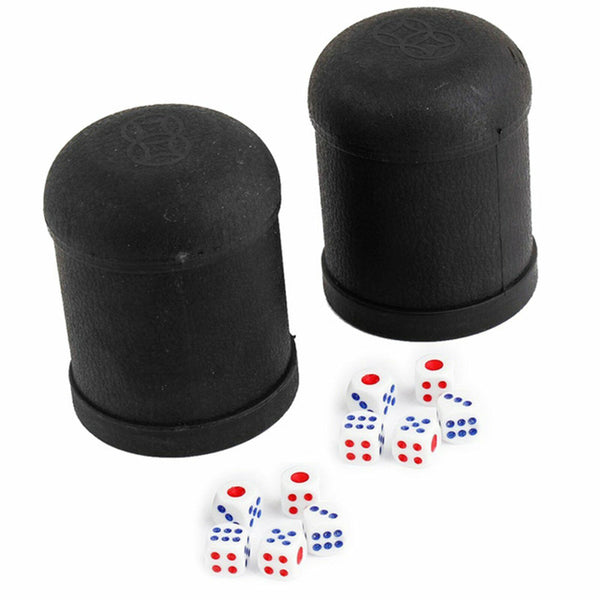 5 Set of 2 Straight Dice Cup With 12x Dice KTV Pub Casino Party Game Toy Profess