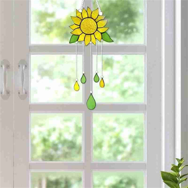 Sunflower Wind Chimes Outdoor Yard Garden Decoration Ornament Hanging SunCatcher