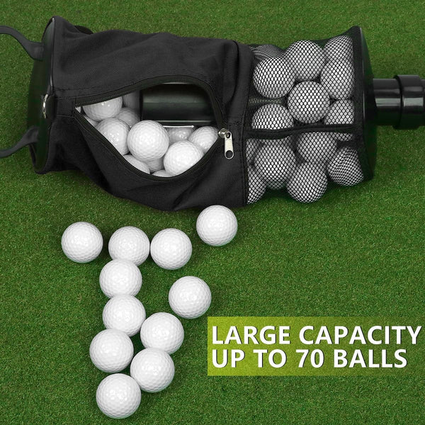 2PCS Golf Ball Pick-Up Retriever Tube Practice Shag Bag Holder