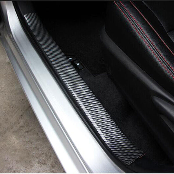 2.5M Carbon Fiber Car Door Sill Scuff Step Plate Panel Bumper Protector Strip AU