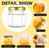 50Pack Hexagon Mini Glass Honey Jars with Wood Dipper Gold Lid Bee Pendants Rope