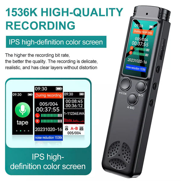64G Digital Voice Activated Recorder Mini Audio Recording MP3 Device for Meeting