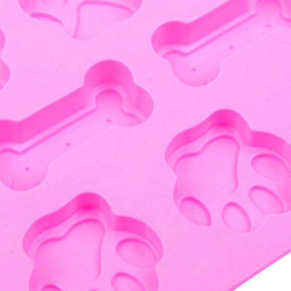 Reusable Silicone Dog Paw And Bone Cake Chocolate Mold Cookie Baking Mould Tools
