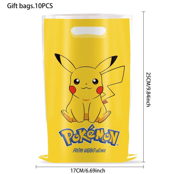 Pikachu Birthday Party Paper Lolly Loot Bag Box Balloons Stickers Party Favour