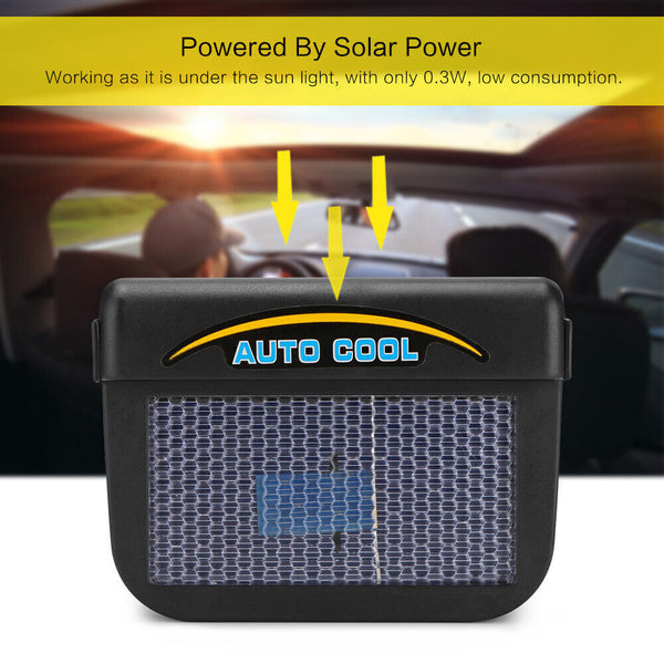 Solar Power Car Window Fan Auto Ventilator Air Vent Vehicle Exhaust Ventilation