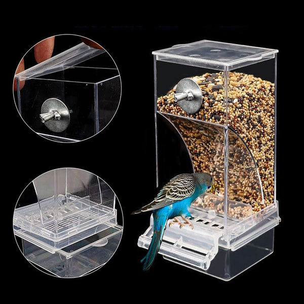2PCS No Mess Bird Feeder Cup – Automatic Cage Food Dispenser