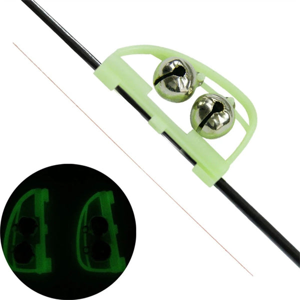 20/40/80/100PCS Fluorescent Fishing Rod Tip Clip Twin Bell Fish Bite Alarm Alert