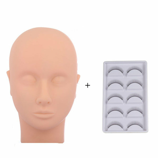 Mannequin Head Makeup Cosmetology Training Head w/ Practice Strip Lashes Set AU