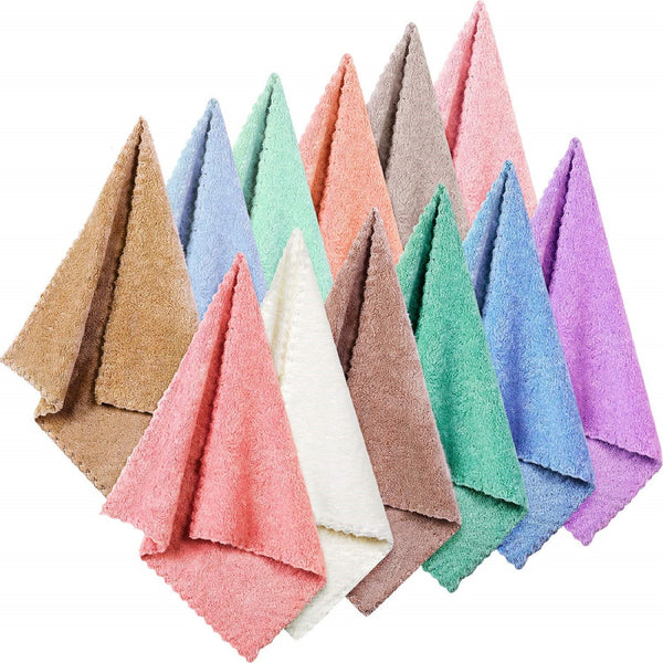 48PCS Microfiber Washcloth Towels Absorbent Cleaning Cloths for Kitchen Car Gym