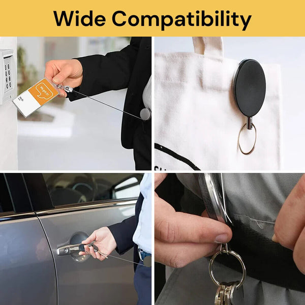 Office Retractable Badge Holder Key Card Work Belt Clip ID Strap All Reel Extend