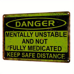 2pcs Wooden Wall Sign Plaques 30x18cm | Funny Keep Safe Distance Vintage Wall Decor