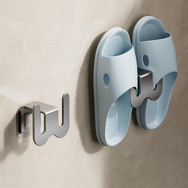 Wall Mounted Slippers Storage Rack Drying Shoe Hanger Rack Without Drill Holder