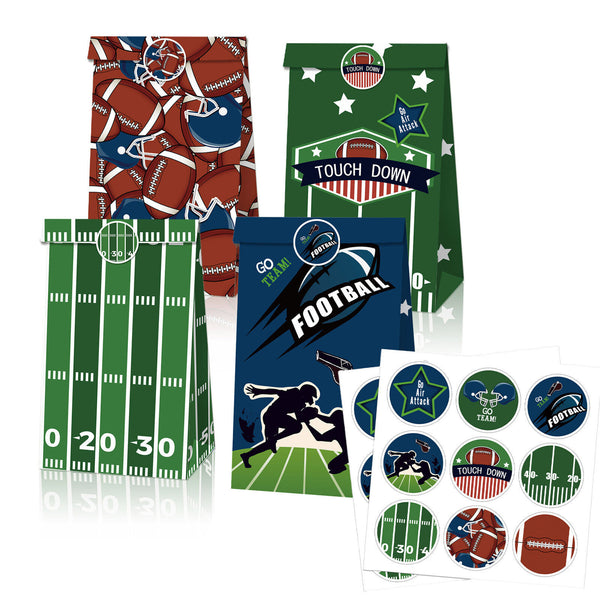 Football Touchdown Sports Game Party Candy Gift Kraft Paper Bags Birthday Gift